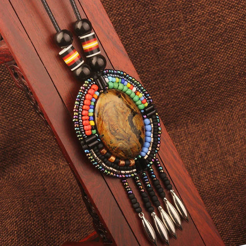 collar bohemio vintage Nepal collar étnico de cuero