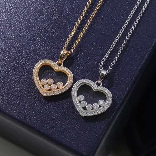 Collar de corazón de plata esterlina 925 para mujer, joyería de marca de lujo.