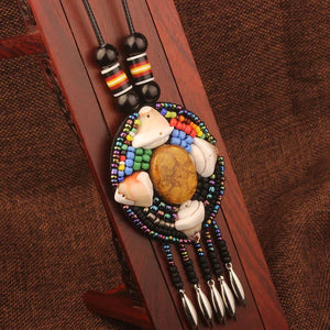 collar bohemio vintage Nepal collar étnico de cuero
