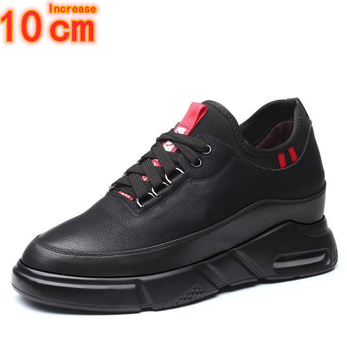 Sneakers de cuero partido con 10 cm de alza interna. 37-43