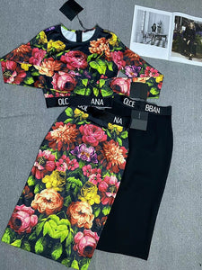 Canvas dress: DG top crop peronias de punto falda ajustada cintura alta.2XL