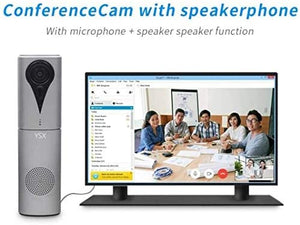YSX K8 All in One Video Conference Camera for Small Meeting Room, HD 1080P - 105 Degree Wide Angle - Prime Lens,Built in Microphone and Speaker