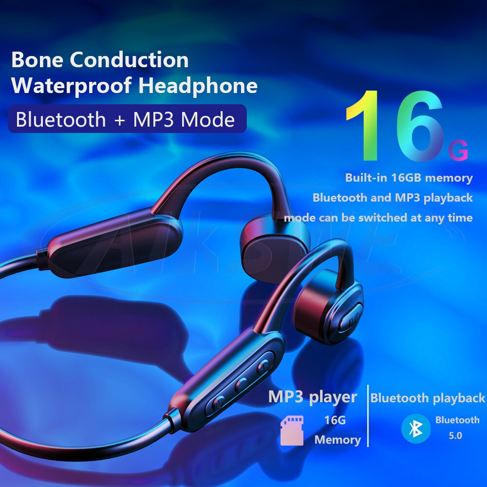 Auriculares de conducción ósea para natación, cascos deportivos  inalámbricos con Bluetooth y oído abierto, reproductor MP3 resistente al  agua Ipx8 oso de fresa Electrónica