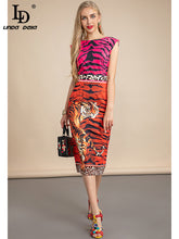 Cargar imagen en el visor de la galería, Canvas dress: Vestido diseñador estampado con tigre y leopardo.