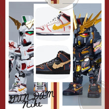 Cargar imagen en el visor de la galería, Gundam por Nike SB Dunk High RX-0 Unicorn Blanco y Azul DH7717-100 original box.40-47,5