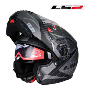 LS2 FF325 Flip Up Motorcycle Helmet Modular Motorbike ls2 Helmet With Double Sun Shield Racing capacete ls2 casco moto Helmet