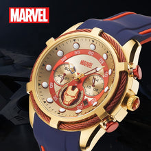 Cargar imagen en el visor de la galería, USA Marvel Characters Licensed Brand Gold Japan VD53 Quartz Movement Iron-man Watches Men Wrist