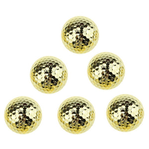 6PCS Pelotas de golf de dos capas doradas. 42,7mm