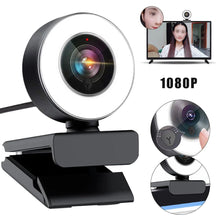 Cargar imagen en el visor de la galería, 2MP HD 1080P Webcam Auto Foco con Micro y Anillo de luz