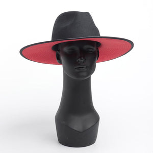 Sombrero Cordobes para mujeres negro-rojo 56-58cm