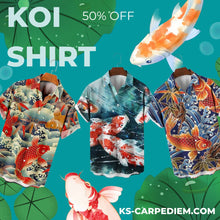 Cargar imagen en el visor de la galería, Looky Koi shirt, camisa de carpas Koi. 5XL