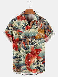 Looky Koi shirt, camisa de carpas Koi. 5XL