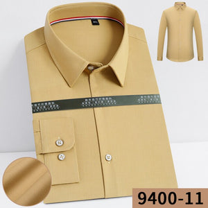 Camisas de vestir de fibra de bambú para hombre, informal, ajustada.