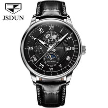 Cargar imagen en el visor de la galería, JSDUN reloj de pulsera para hombre, resistente al agua diseño de fase lunar.