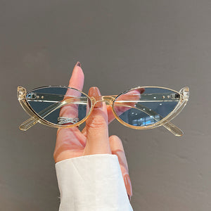 Gafas sol ojo de gato medio marco diseño marca de lujo.