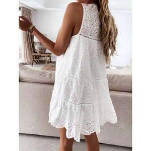 AdLib minivestido blanco bohemio calado