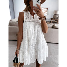 Cargar imagen en el visor de la galería, AdLib minivestido blanco bohemio calado