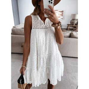 AdLib minivestido blanco bohemio calado