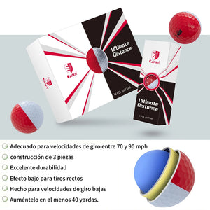 Caiton-pelota profesional de alta rebote, de 3 capas pelota de Golf, 12/6/3 piezas, fácil de jugar a larga distancia,profesional.