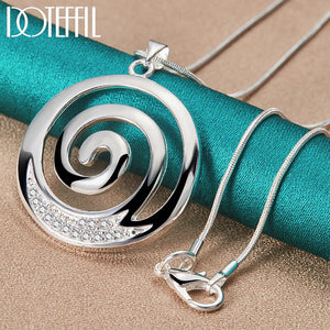 Colgante espiral plata 925 circonita AAA, unisex.