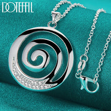 Cargar imagen en el visor de la galería, Colgante espiral plata 925 circonita AAA, unisex.