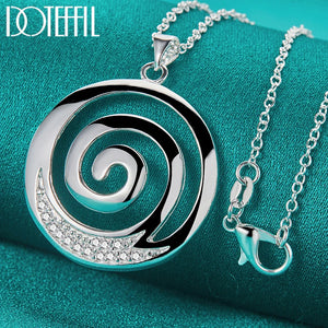 Colgante espiral plata 925 circonita AAA, unisex.