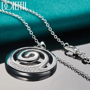 Colgante espiral plata 925 circonita AAA, unisex.