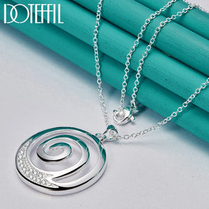 Colgante espiral plata 925 circonita AAA, unisex.