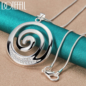 Colgante espiral plata 925 circonita AAA, unisex.