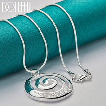 Cargar imagen en el visor de la galería, Colgante espiral plata 925 circonita AAA, unisex.