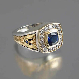 Anillo De lujo De zafiro Natural 2 quilates Plata S925, chapado oro 18K