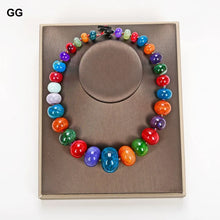 Cargar imagen en el visor de la galería, GuaiGuai-gargantilla de ágata multicolor para mujer, collar de 19 &quot;, varios colores