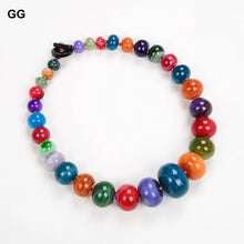 Cargar imagen en el visor de la galería, GuaiGuai-gargantilla de ágata multicolor para mujer, collar de 19 &quot;, varios colores