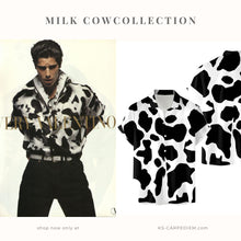 Cargar imagen en el visor de la galería, Camisa de manga corta con estampado de vaca lechera para hombre.