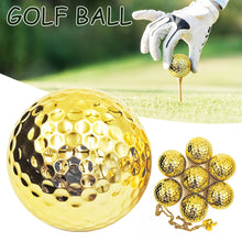 Cargar imagen en el visor de la galería, Pelota de golf dorada de doble capa, accesorios ligeros portátiles de 42,6 MM