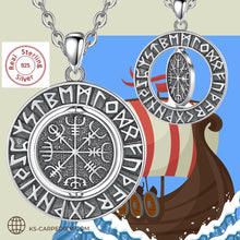 Cargar imagen en el visor de la galería, Colgante de runas vikingas en Plata de Ley 925, joyería giratoria