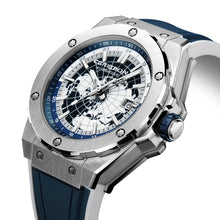 Cargar imagen en el visor de la galería, Blue planet automáticos reloj mecánico Richard Pagani estilo Tonneau Mille