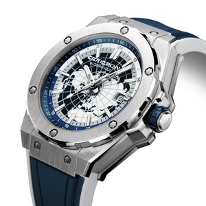 Blue planet automáticos reloj mecánico Richard Pagani estilo Tonneau Mille