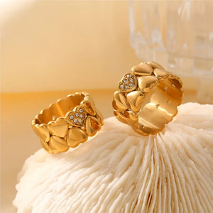 San Valentin anillo acero inoxidable chapado oro 18K.