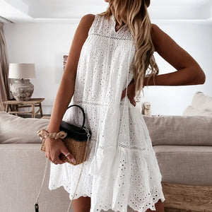 AdLib minivestido blanco bohemio calado