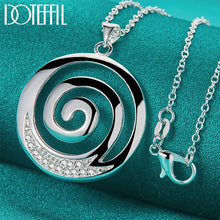 Cargar imagen en el visor de la galería, Colgante espiral plata 925 circonita AAA, unisex.