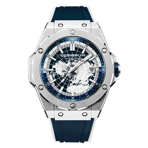 Blue planet automáticos reloj mecánico Richard Pagani estilo Tonneau Mille