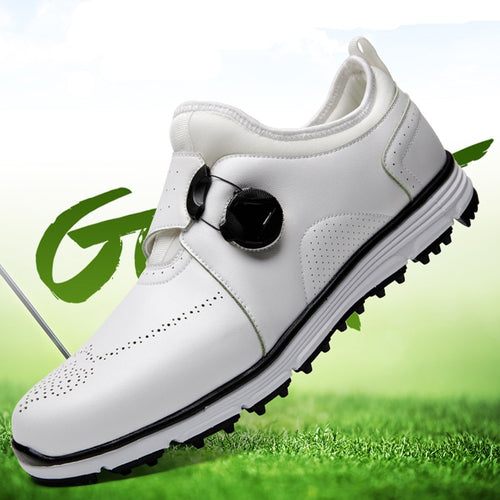 Zapatos de Golf transpirables para hombre,PU sin tacos con Bukle.