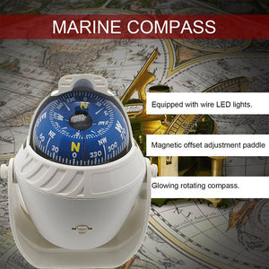 Brújula marina de alta precisión con luz LED, compas nautico.