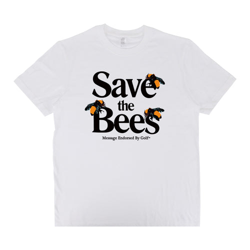 Camiseta blanca algodón cuello redondo Golf Save the Bees. 3XL