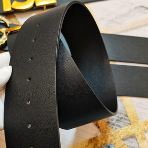 Cinturon negro piel artificial ancho 70mm con hebillas con letras G,V,H,F,BB.