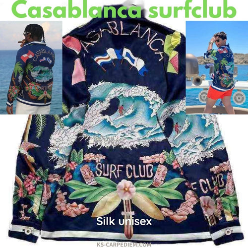 Yachting: Camisa unisex seda satinada casablanca.