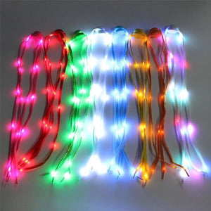 Cordones con luces LED resistentes al agua. Para deportes nocturnos, fiestas, discotecas.