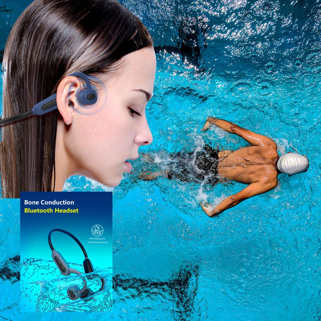 Auriculares Conducción ósea impermeable Ipx8 natación con