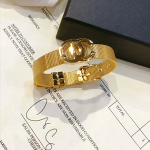 Luxury Brand Designers Letters Bracelets 18K Gold Plated Stainless Steel